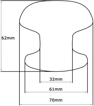 Pomolo fisso per porta SAGUATTI 861/70YAB in alluminio grigio opaco