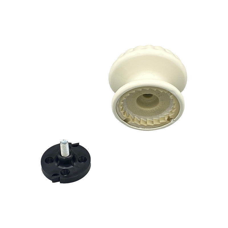 Pomolo fisso per porta SAGUATTI 861/80KB in alluminio bianco lucido