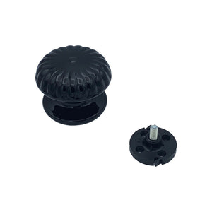 Pomolo fisso per porta SAGUATTI 861/80QB in alluminio nero lucido