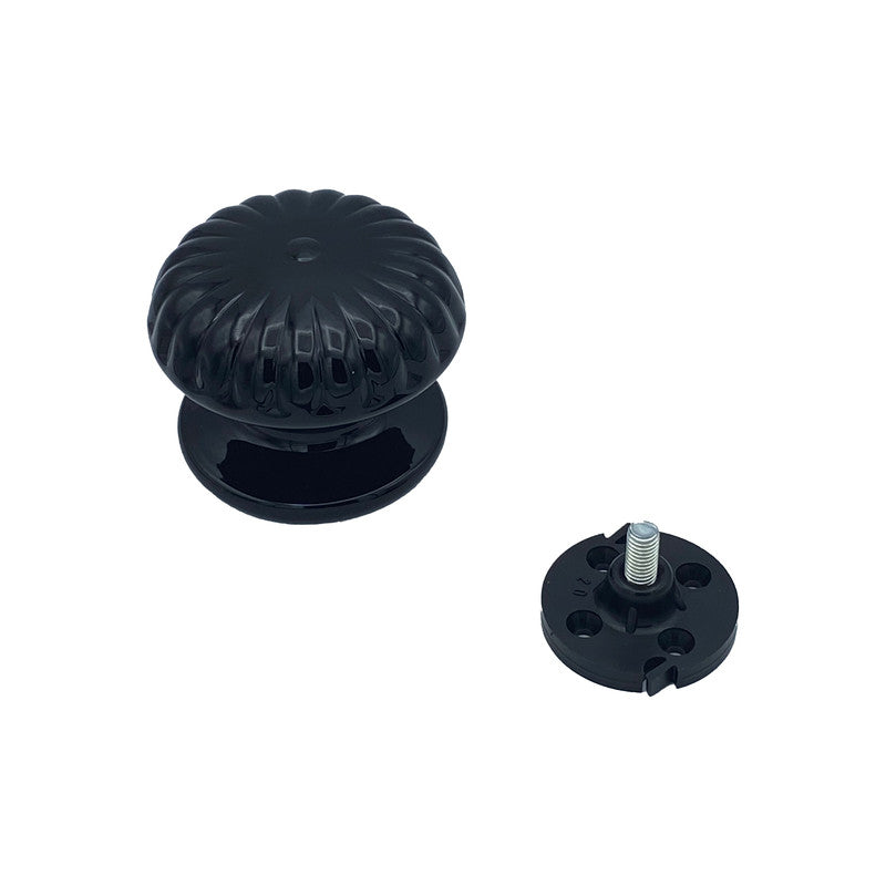 Pomolo fisso per porta SAGUATTI 861/80QB in alluminio nero lucido