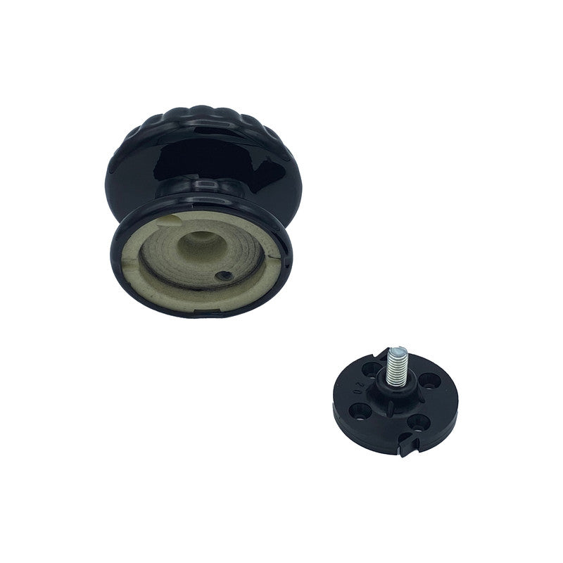 Pomolo fisso per porta SAGUATTI 861/80QB in alluminio nero lucido