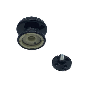 Pomolo fisso per porta SAGUATTI 861/80QB in alluminio nero lucido