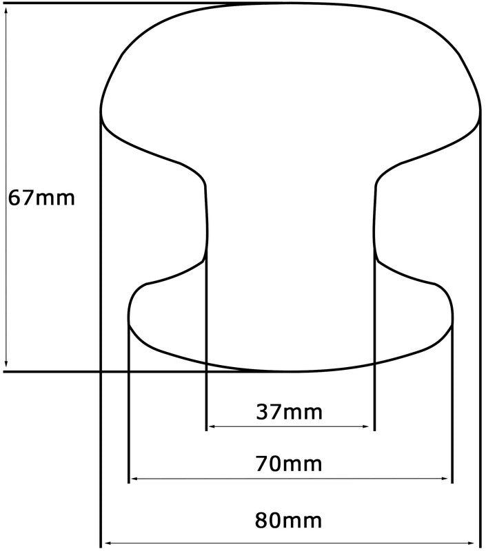 Pomolo fisso per porta SAGUATTI 861/80QB in alluminio nero lucido