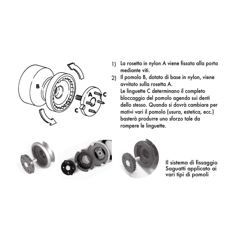 Pomolo fisso per porta SAGUATTI 861/80SB in alluminio verde lucido