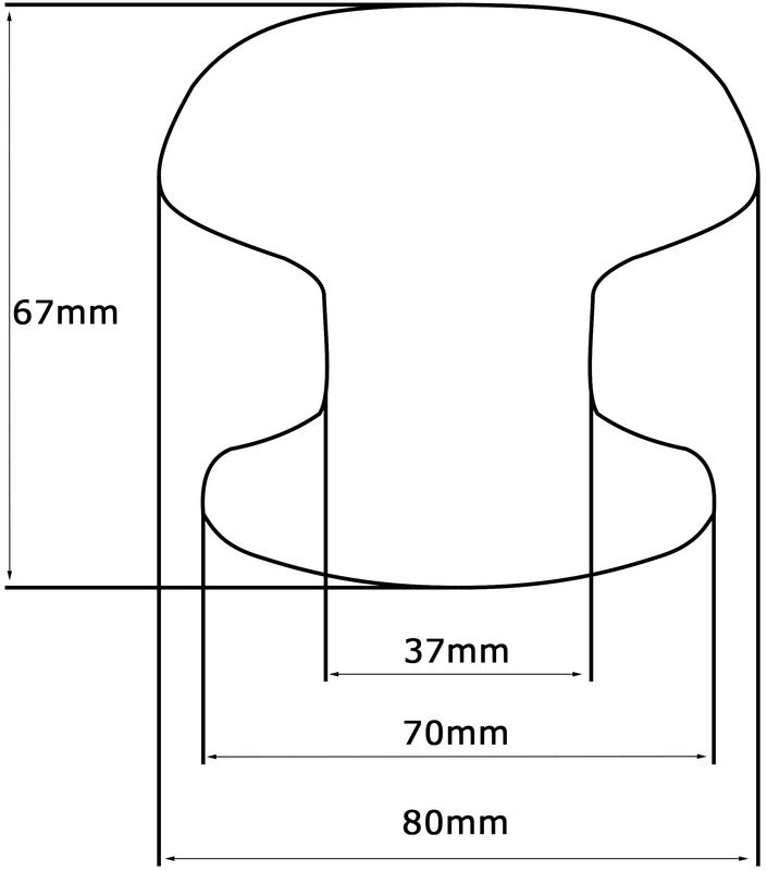 Pomolo fisso per porta SAGUATTI 861/80TB in alluminio bianco lucido
