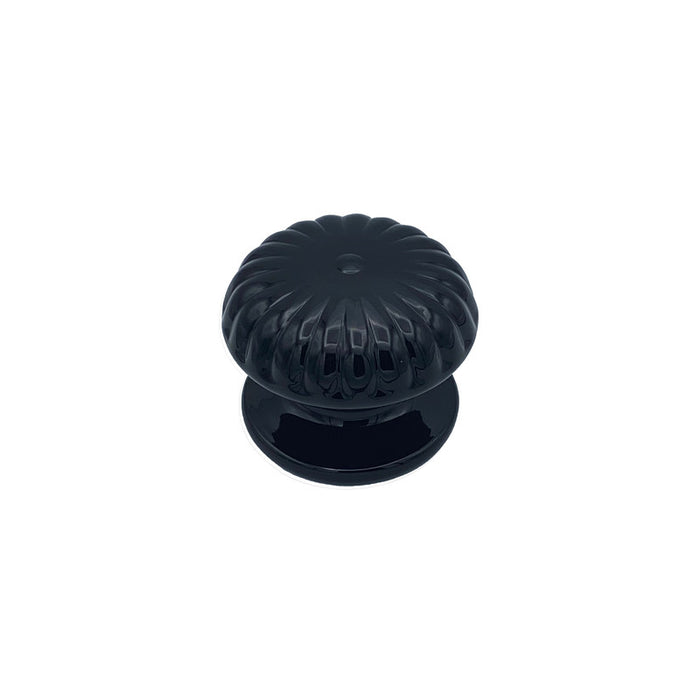 Pomolo fisso per porta SAGUATTI 861/80QB in alluminio nero lucido