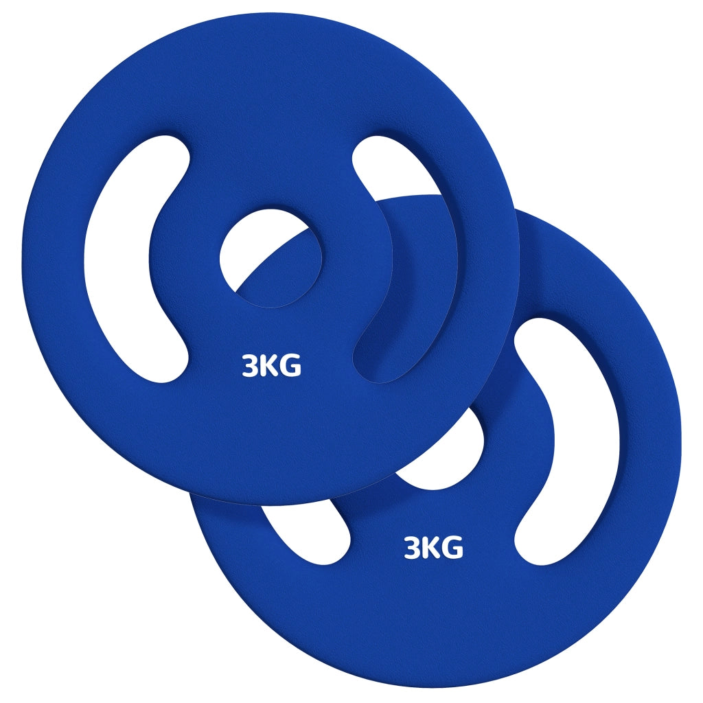Dischi per bilanciere 2x3 kg ¨C zephmum ¨C blu, metallo, ? 2.5 cm
