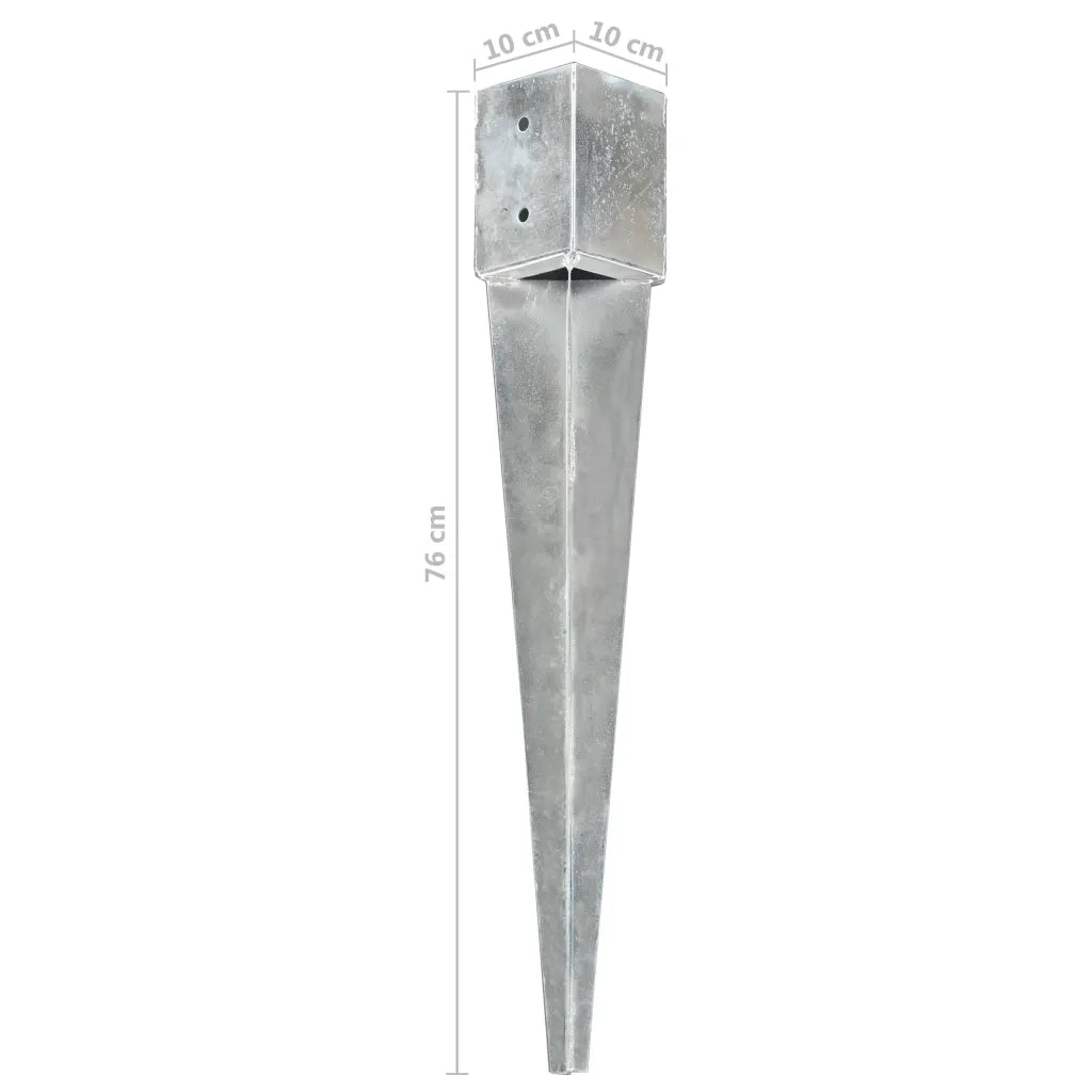 Picchetti di Terra 12 pz Argento 10x10x76 cm in Acciaio Zincato CFW5704771