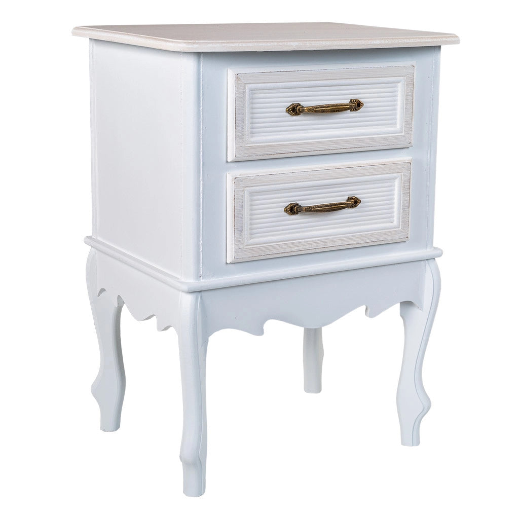 Comodino in legno bianco 42x34x57