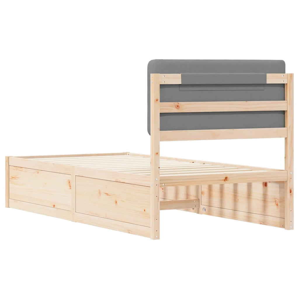 Letto con Testiera Rivestita Grigio chiaro 80 x 200 cm