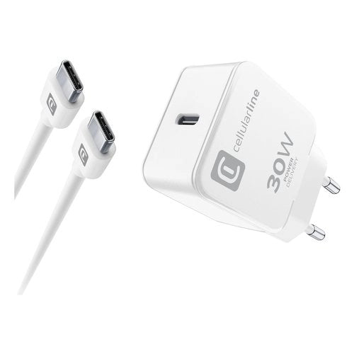 Cellularline usb-c charger kit usb-c 30w usb-c charger kit 30w – iphone 15 series - ACHIPHKITC2CPD30WW