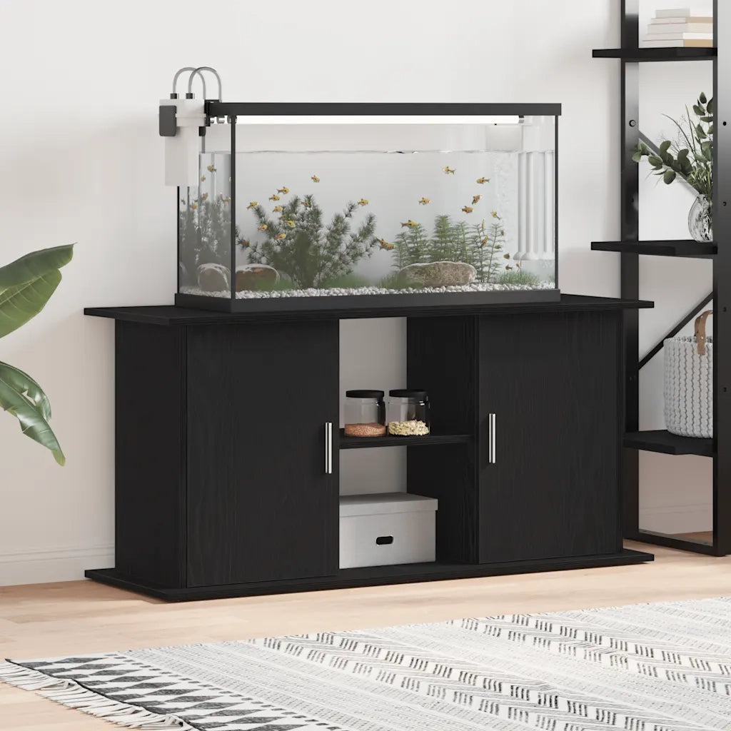 Supporto Acquario 121x41x58 cm Legno Multistrato Rovere Nero 862154