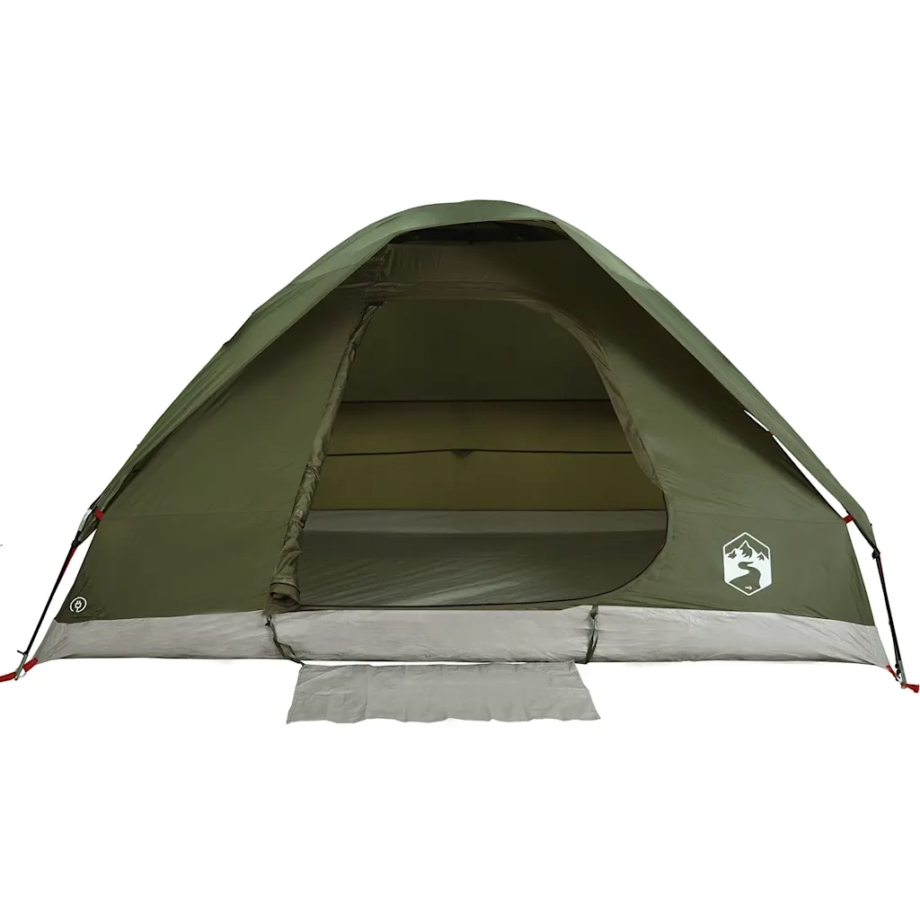 Tenda Familiare a Cupola 6 Persone-Tenda da campeggio Verde Oliva Impermeabile 700205
