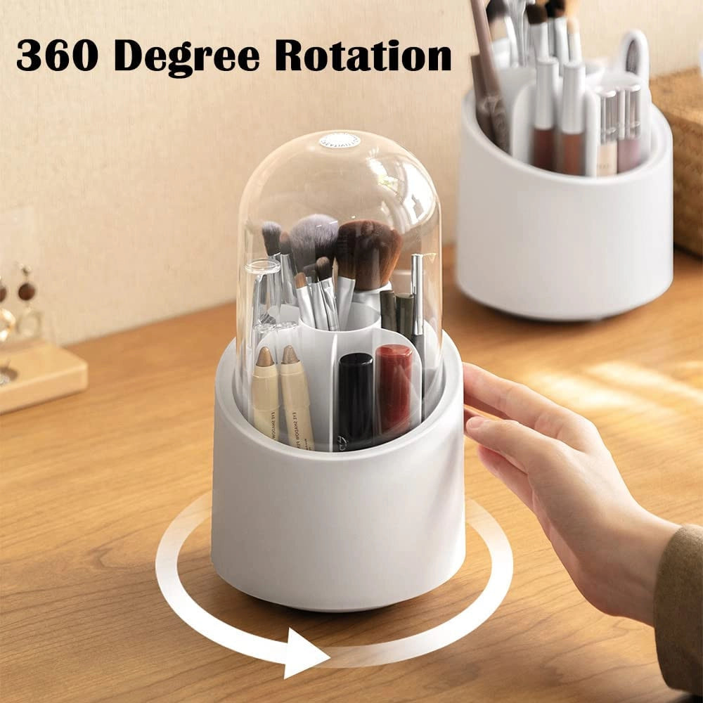 Trade Shop - Organizer Porta Trucco Anti Polvere Make Up Tazza Rotante 360° Impermeabile -