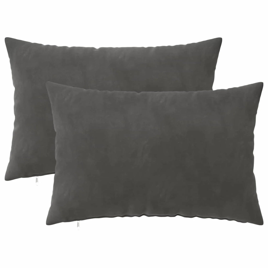 Cuscino con cuscino HEERLEN 2 pz Grigio Scuro Velluto 923833