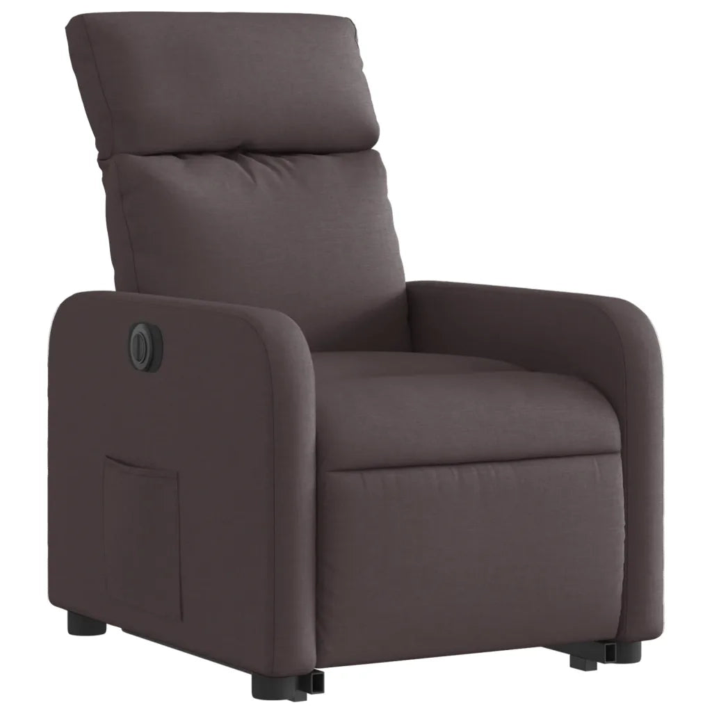 Poltrona Alzapersona Reclinante Elettrica Marrone Scuro Tessuto 3206722