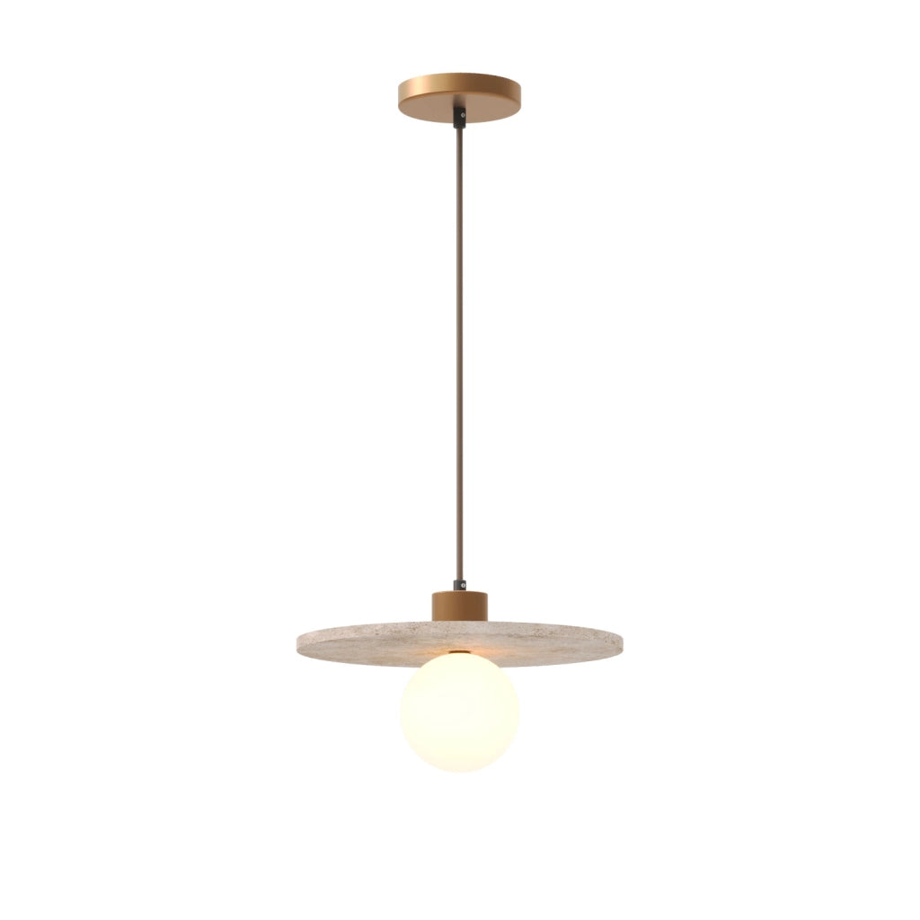 Lampada sospensione moderna sfera vetro bianco pietra G9 7W