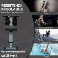 Vogatore Professionale a Tiraggio Centrale per Allenamento da Casa Salvaspazio con Display 130 x 47.5 x 67cm