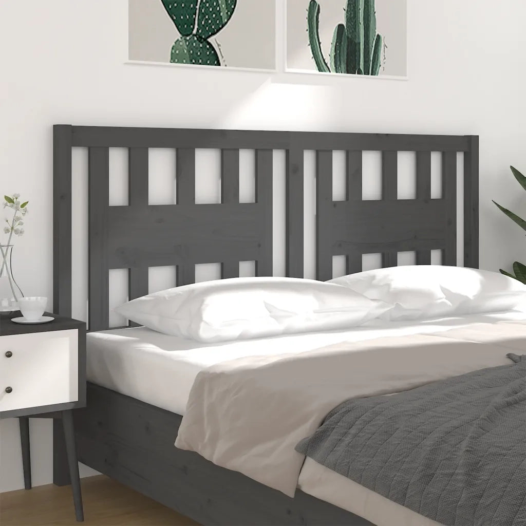 Testiera per Letto Grigia 186x4x100cm in Legno Massello di Pino cod mxl 32047