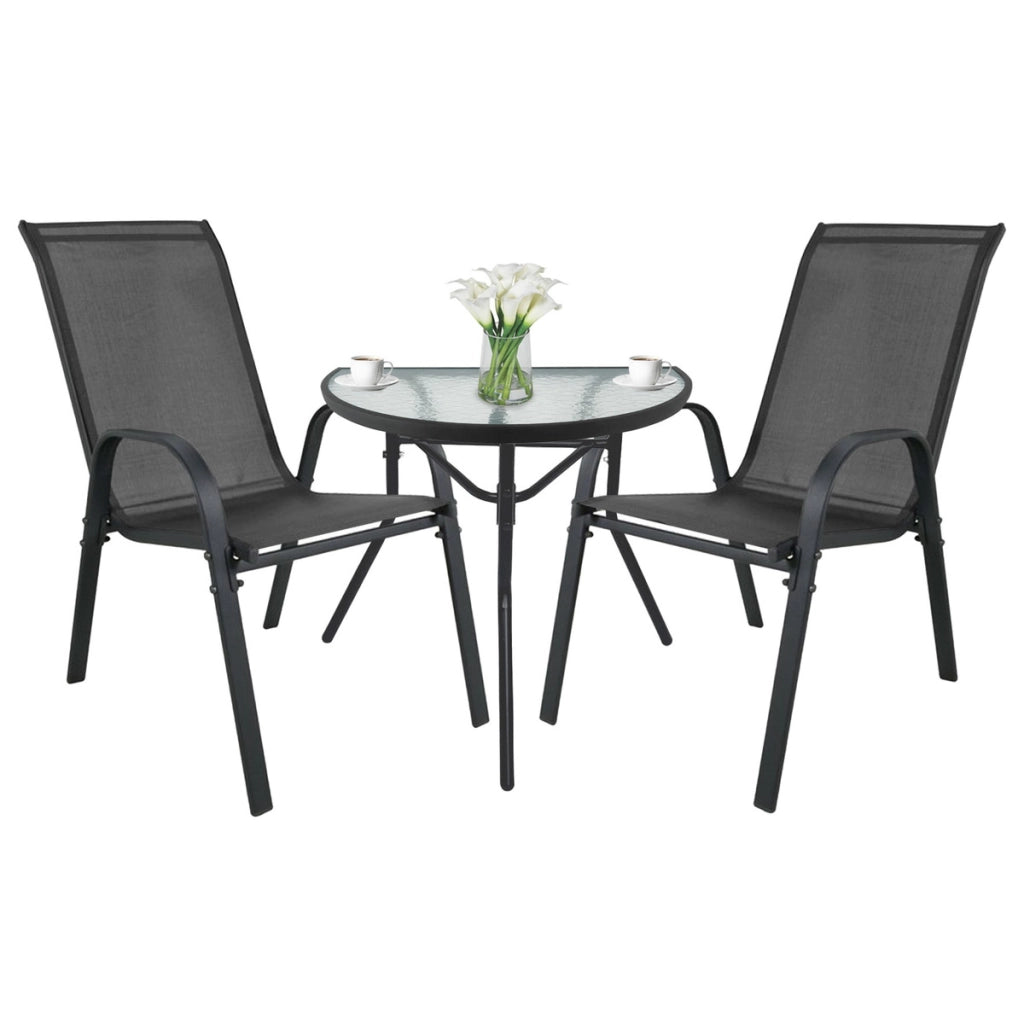 Set Bistro Island con Tavolo Semicircolare e 2 Sedie Sofia Grigie