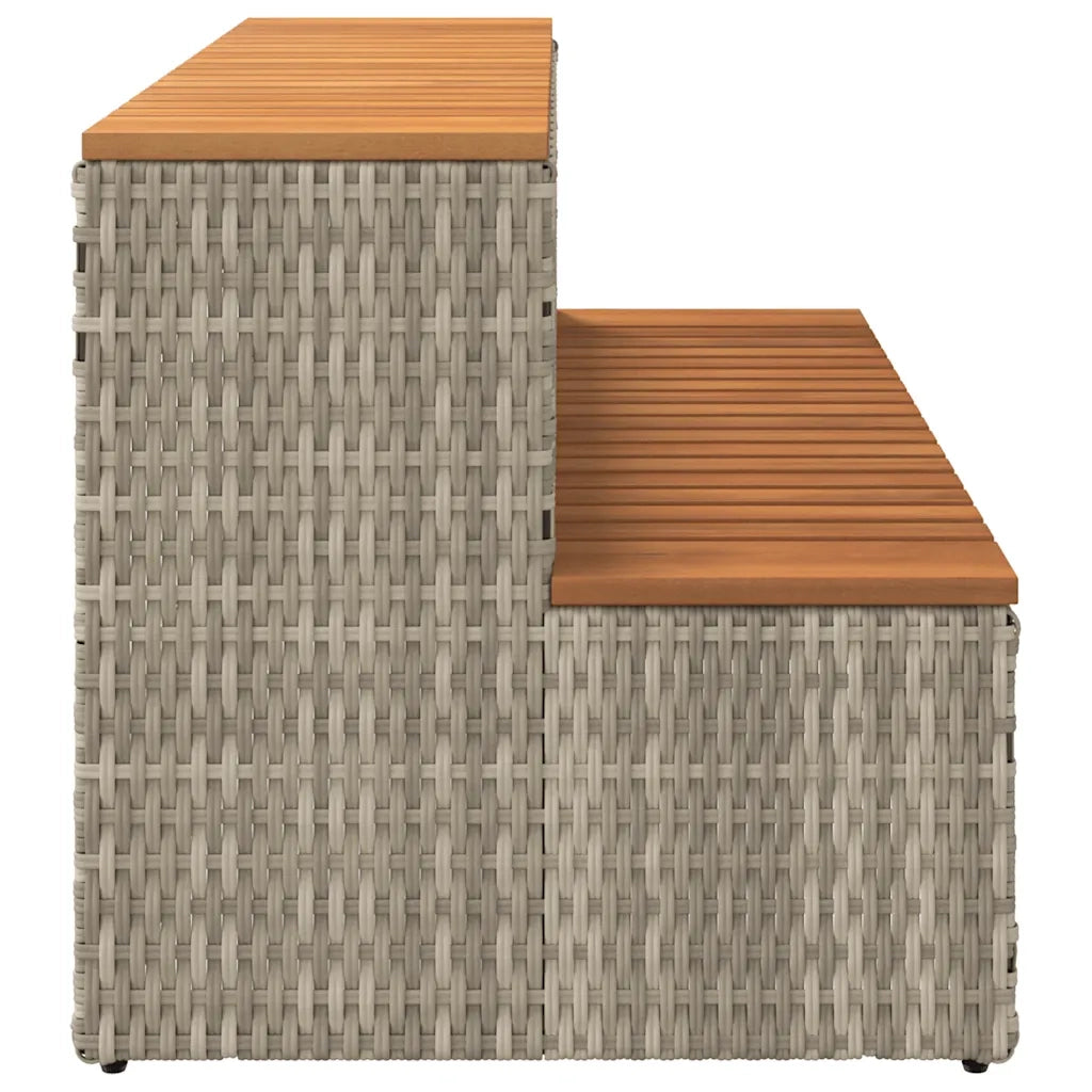 Bordo per Vasca Idromassaggio Grigio Polyrattan&Massello Acacia 4103947