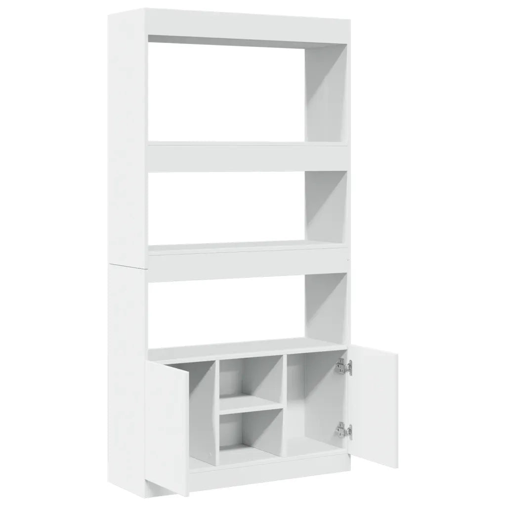 vidaXL Credenza Bianca 92x33x180 cm in Legno Multistrato