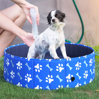 Piscina Rigida per Cani Taglia Piccola 35 Kg Ø100x30 cm in PVC e Truciolare Blu