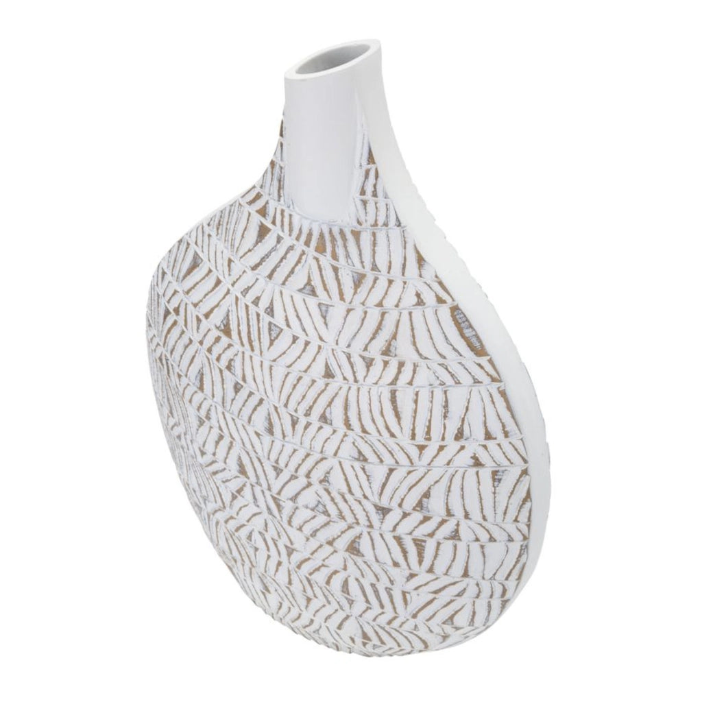 Vaso Decorativo VKH671, Bianco, Poliresina, 30,5x11,5x46,5 cm