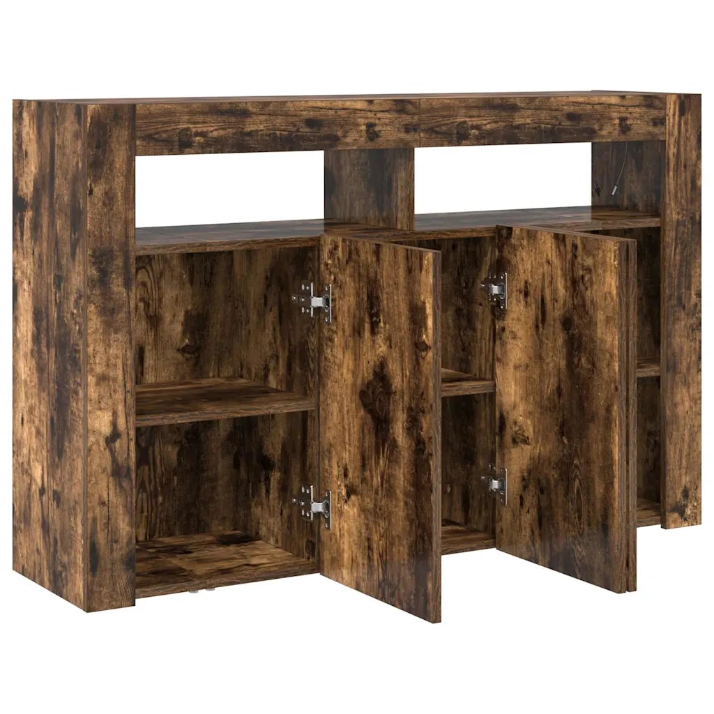 Credenza Rovere fumé 116 x 30 x 75 cm Legno multistrato 3333880