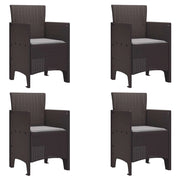 Sedia da Giardino 4 pcs Marrone 53 x 49 x 85 cm Polipropilene 847475