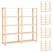 Scaffale portaoggetti a 5 ripiani 5 pezzi 170 x 38 x 170 cm pino 500 kg beige 02_0045733