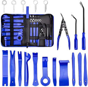 Kit di rimozione 19 pezzi, strumento di rimozione pannello di ingresso audio per radio, video, cruscotto, auto, rimozione e installazione (blu)