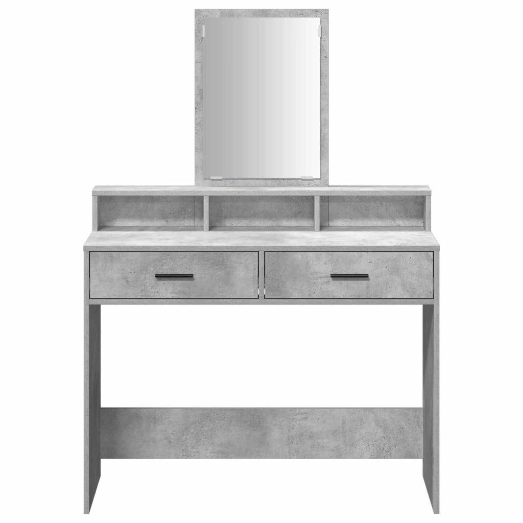Tavolo da Trucco con cassetto Grigio cemento 100 x 41 x 140 cm 865148
