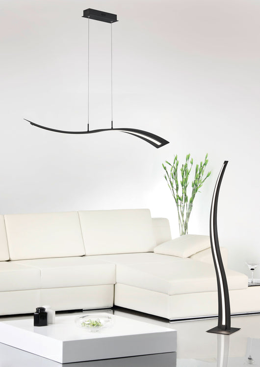 Piantana da Interno a LED in Metallo Nero Opaco