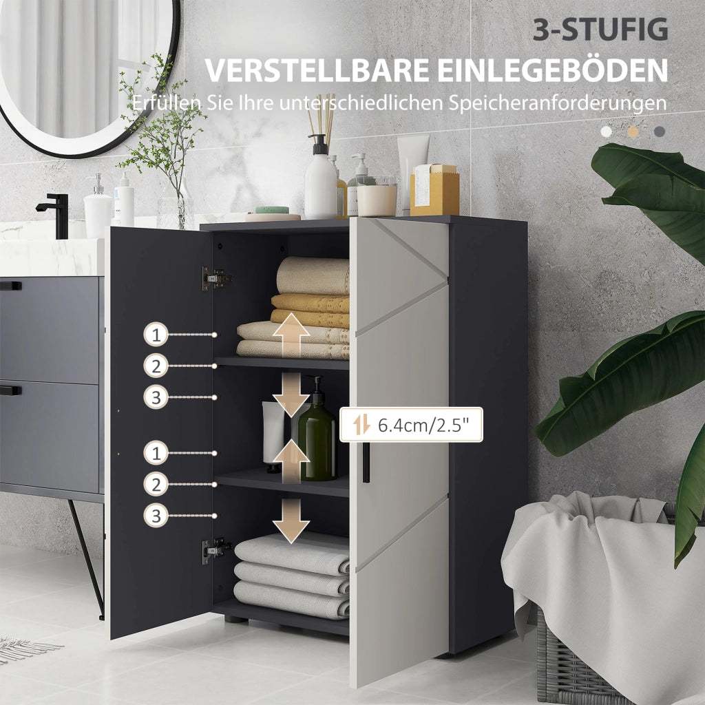 Armadietto da bagno con cassetti e ripiani regolabili ¨C zephmum ¨C Grigio 40x35x60