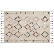Tappeto multicolore 160 x 230 cm in cotone motivo geometrico soggiorno camera da letto