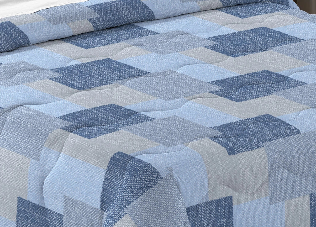 Trapunta Piumone Letto Invernale Imbottita 300gr Scaldanotti Islanda - 2 Piazze - Blu
