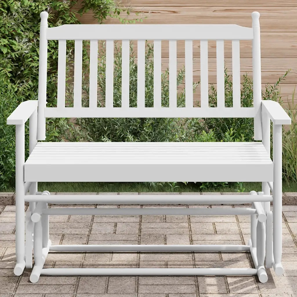 vidaXL Panca a Dondolo Bianca 118x70x104,5 cm Legno Massello di Pioppo