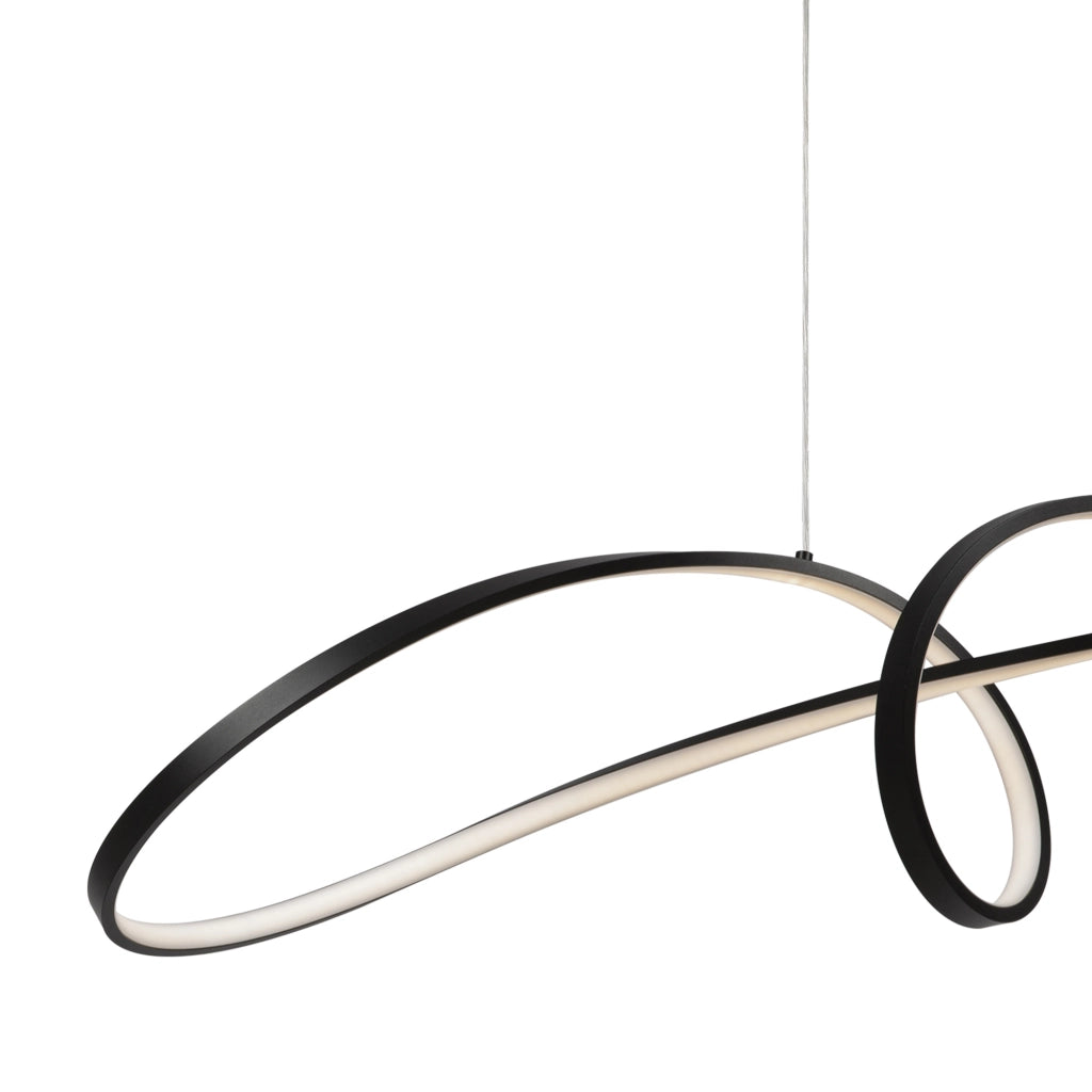 Maytoni Lampadario moderno Curve 1 luce LED integrato nero alluminio