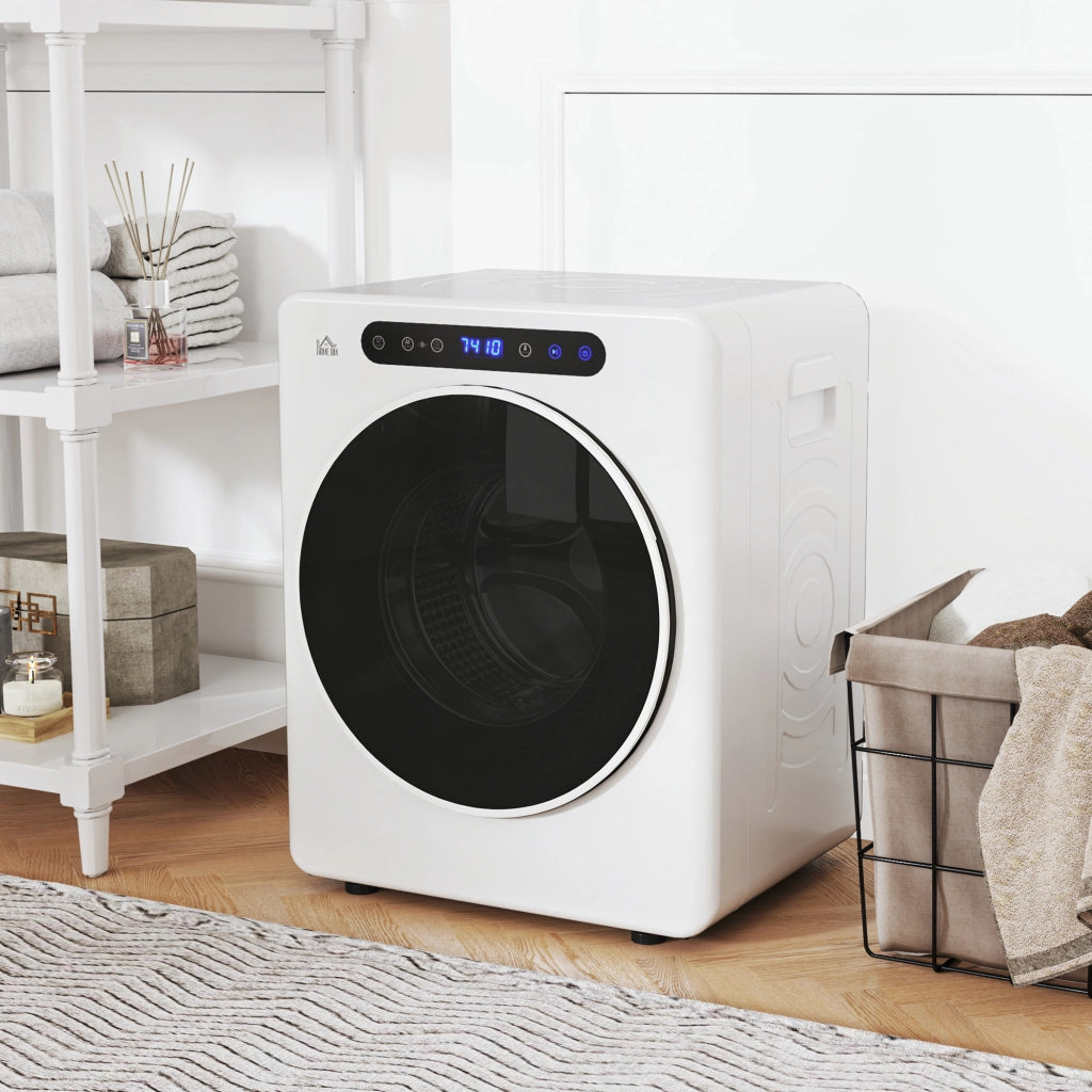 Mini Asciugatrice Elettrica 1000W da 3 kg con Display LED 49x43x61 cm Bianco