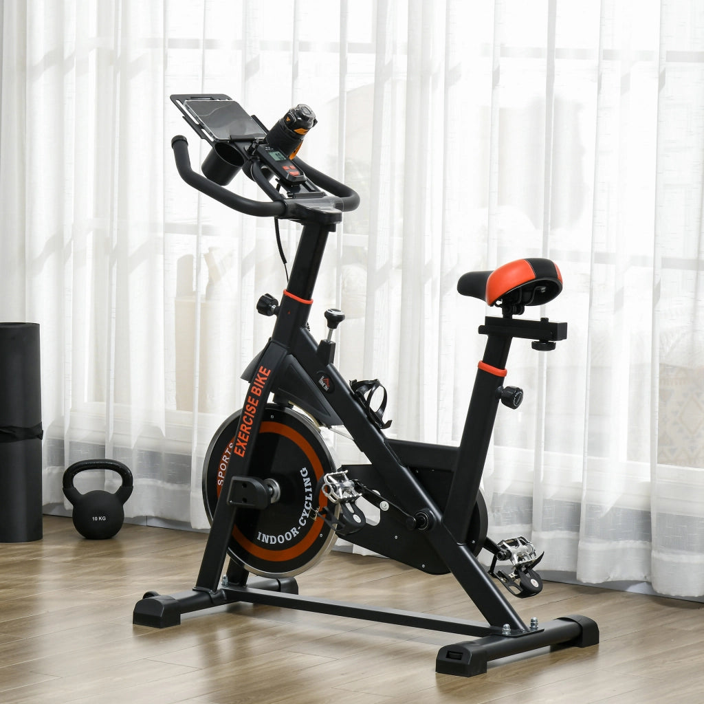 Bicicletta Statica per Allenamento Casa ¨C Zephmum ¨C 103x53x100-114 cm Rosso Nero Acciaio ABS