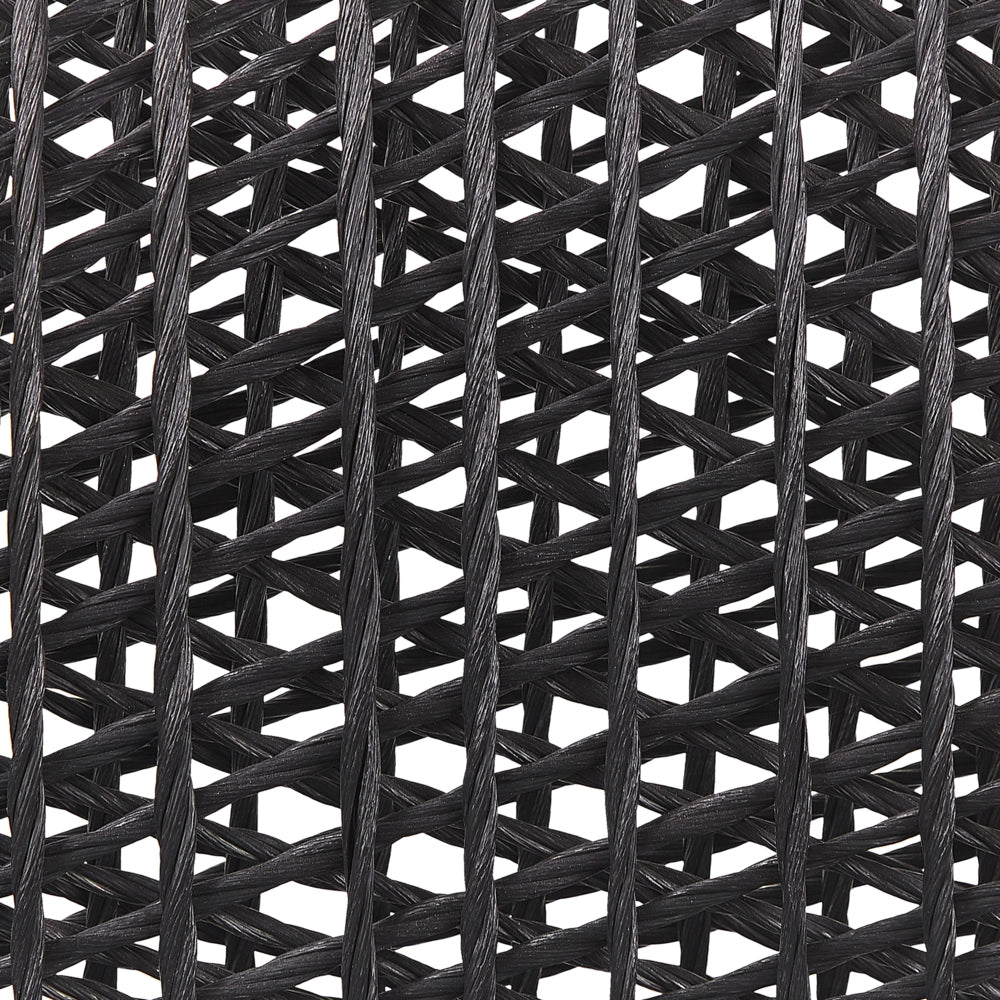 Set da Giardino Tavolo Rotondo con Effetto Marmo e 4 Sedie Nere
