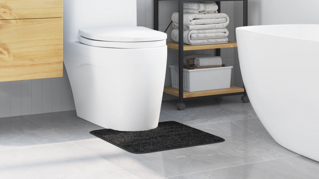 Tappetino da bagno U-Shaped Grigio Scuro 50x50 cm Polipropilene Antiscivolo