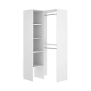 Guardaroba Arpagone, Struttura per cabina armadio angolare, Mobile appendiabiti aperto ad angolo, 79x88h186 cm, Bianco
