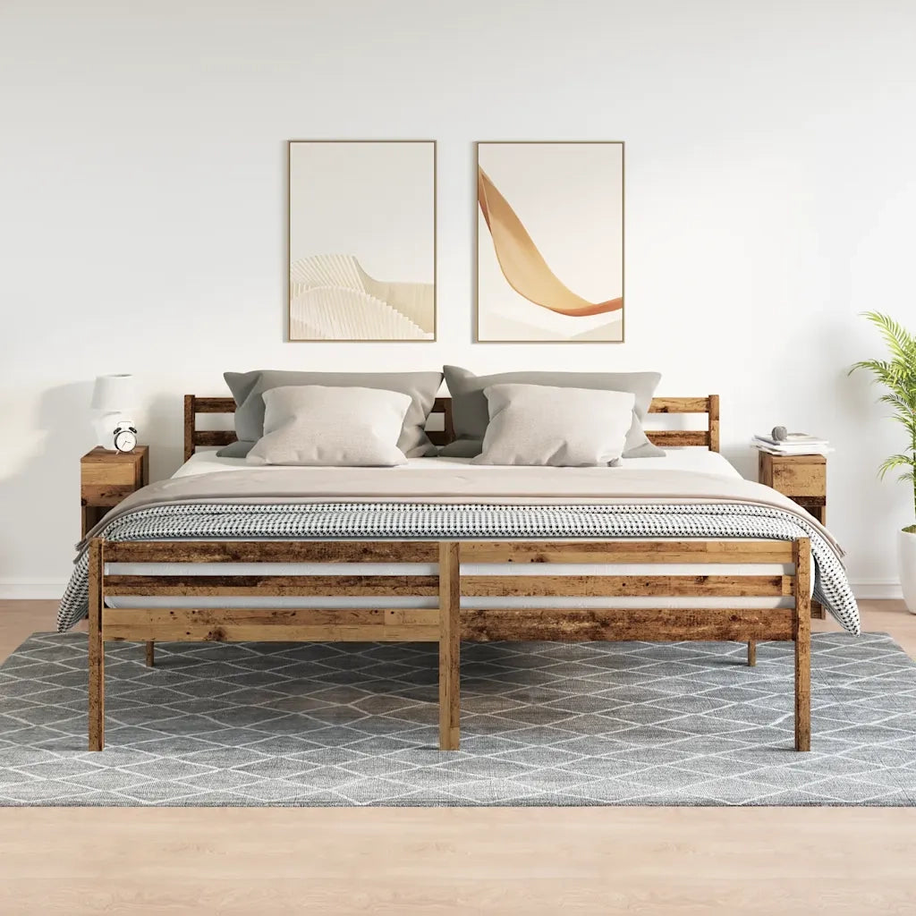 Comodini con Cassetto 2 pz-Set di 2 Tavolino da notte in Legno Antico 20x36x60 cm