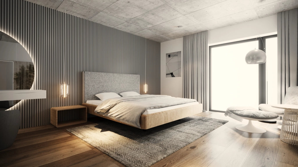 LETTO IMBOTTITO SONAR TWO 140x200 SOLIK OAK NATURALE
