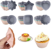 Muffinere Moulds in Silicone - 36 Pezzi - Riciclabili - Multifunzionali - Per Cotture e Pudding - Ideali per la Famiglia
