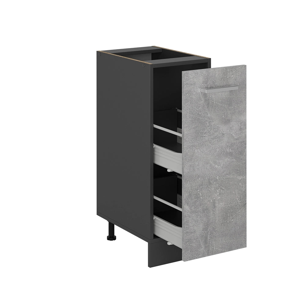 Armadio cucina dispensa alto R-Line Calcestruzzo/Antracite 30 cm, PL Rovere Vicco