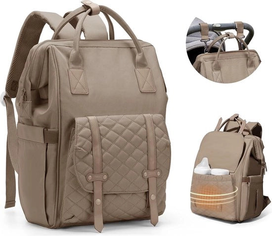 Borsa Multifunzionale per Genitori con Grande Capacità di Ripiegamento e Cinghie per Carrello di Bambino