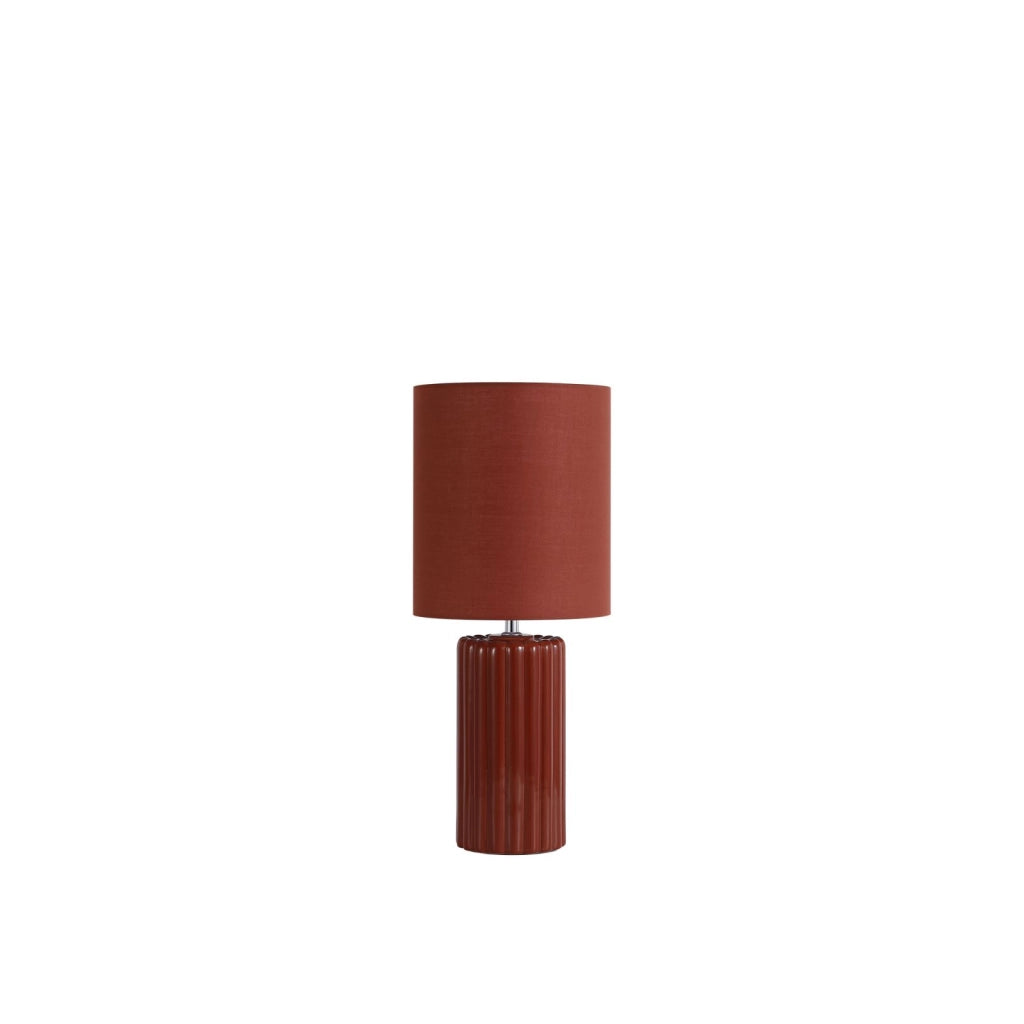 Lampada da tavolo Groove 1Lt, arancione bruciato con paralume abbinato